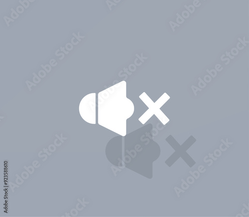 Vector icon of white color with shadow on gray background