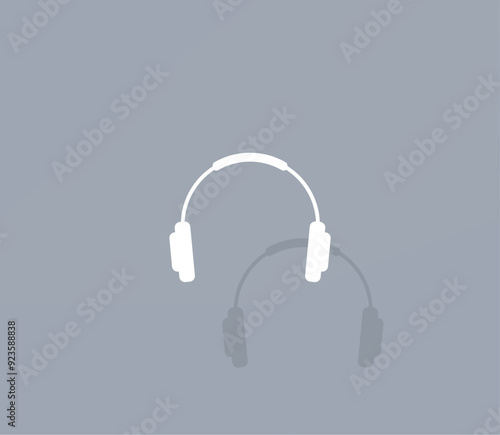 Vector icon of white color with shadow on gray background