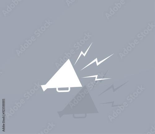 Vector icon of white color with shadow on gray background