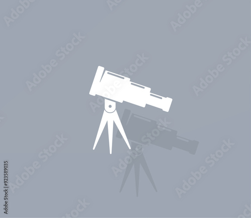 Vector icon of white color with shadow on gray background