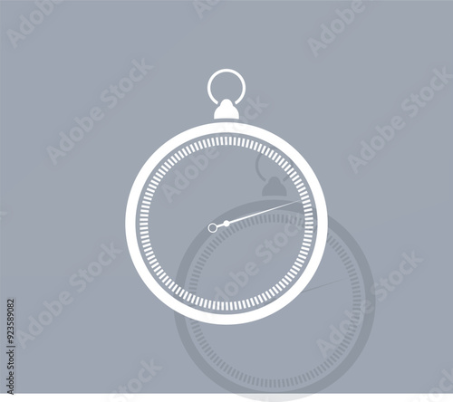 Vector icon of white color with shadow on gray background