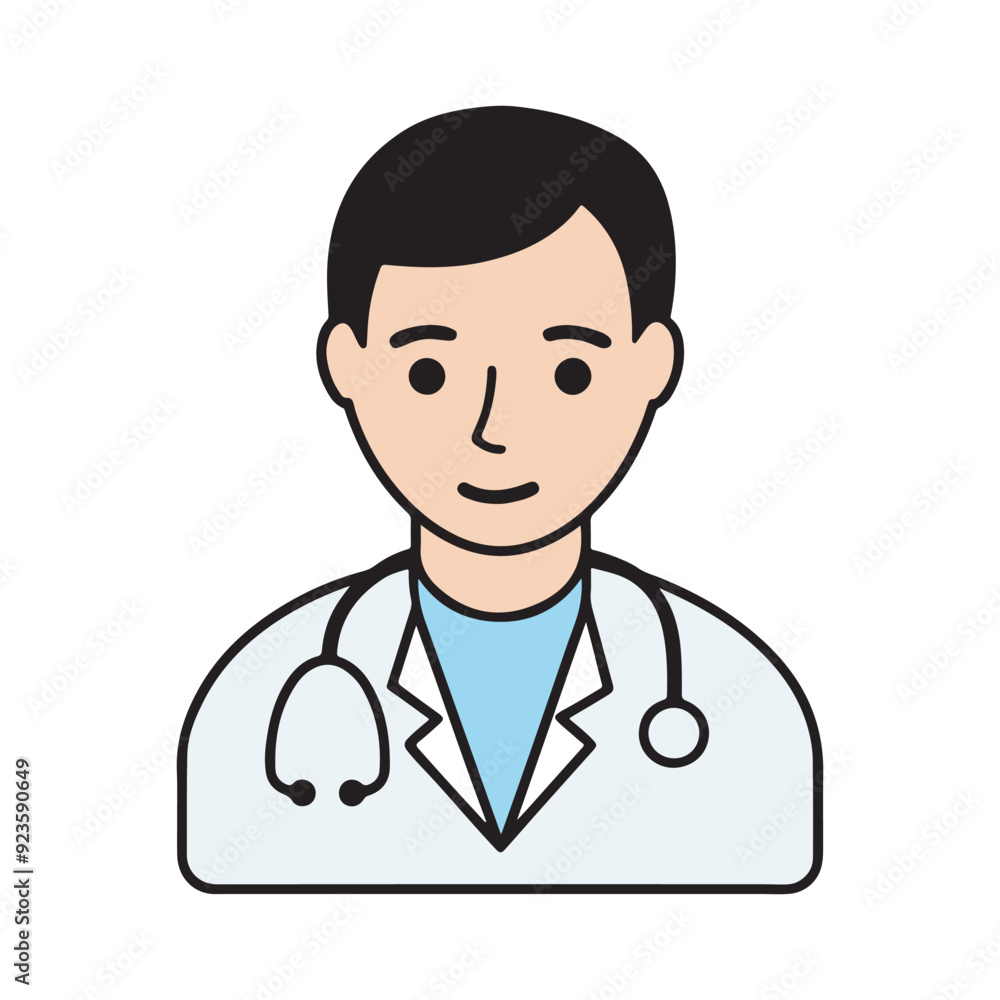 Doctor Icon flat style male. Doctor logo. For Mobile and Web. Doctor Icon flat style male. Doctor logo. For Mobile and Web.