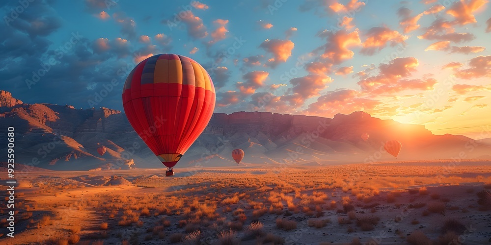 Obraz premium Hot Air Balloons Over the Skies of Turkey: A Travel and Lifestyle Concept. Capturing the Adventure and Beauty of Aerial Exploration, Symbolizing Freedom and the Joy of Experiencing New Horizons.