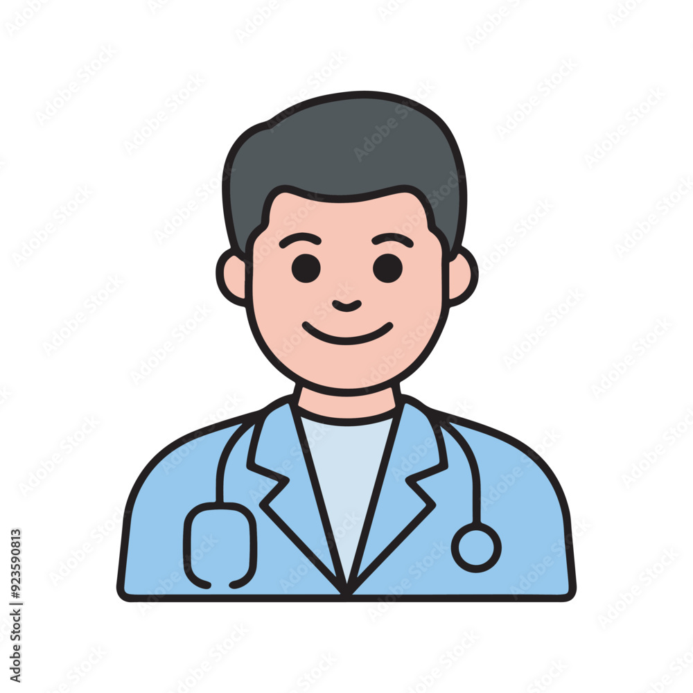Doctor Icon flat style male. Doctor logo. For Mobile and Web. Doctor Icon flat style male. Doctor logo. For Mobile and Web.