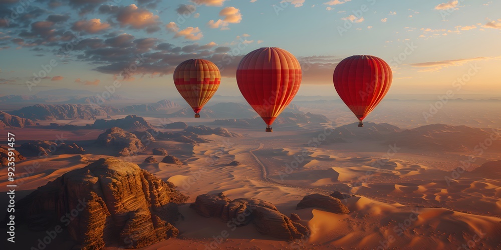 Obraz premium Hot Air Balloons Over the Skies of Turkey: A Travel and Lifestyle Concept. Capturing the Adventure and Beauty of Aerial Exploration, Symbolizing Freedom and the Joy of Experiencing New Horizons.