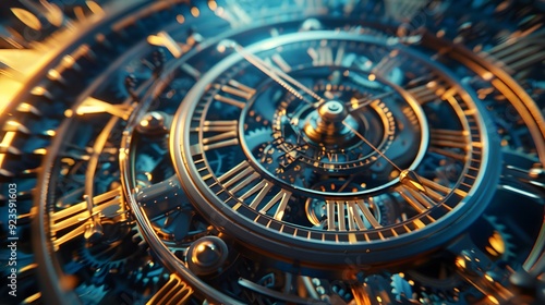 Wallpaper Mural A detailed clock mechanism isolated against a backdrop Torontodigital.ca