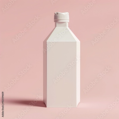 White milk pack, blank design packaging mockup, isolated on a white background photo