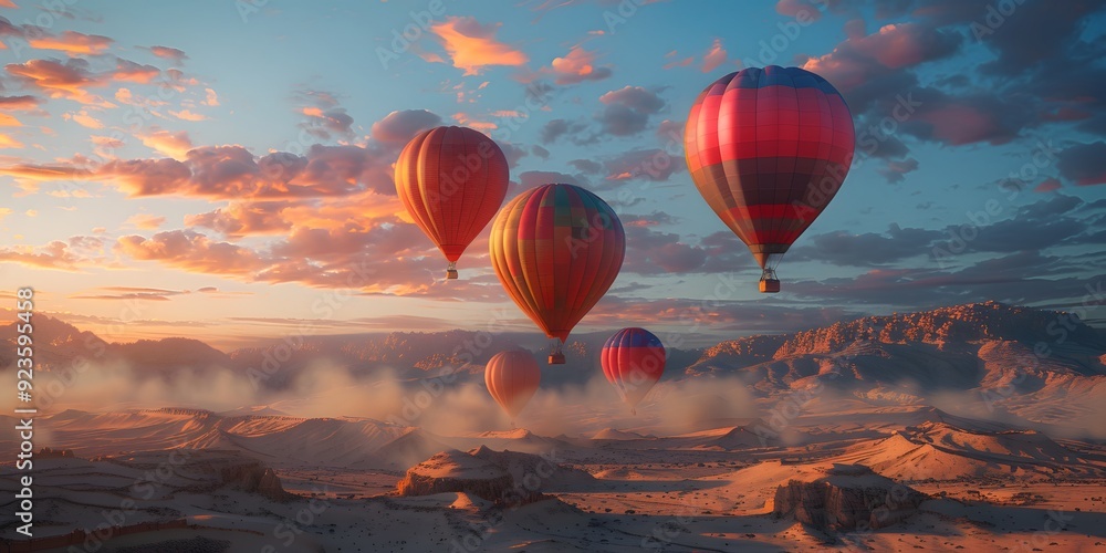 Hot Air Balloons Over the Skies of Turkey: A Travel and Lifestyle Concept. Capturing the Adventure and Beauty of Aerial Exploration, Symbolizing Freedom and the Joy of Experiencing New Horizons. Hot Air Balloons Over the Skies of Turkey: A Travel and Lifestyle Concept. Capturing the Adventure and Beauty of Aerial Exploration, Symbolizing Freedom and the Joy of Experiencing New Horizons.