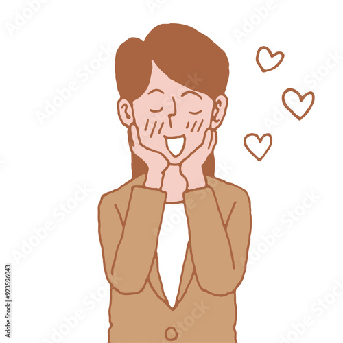 スーツ姿の女性の上半身ポーズ7