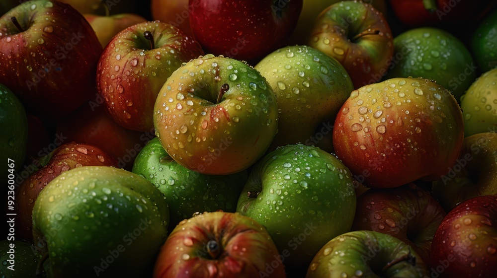 The fresh dewy apples The fresh dewy apples