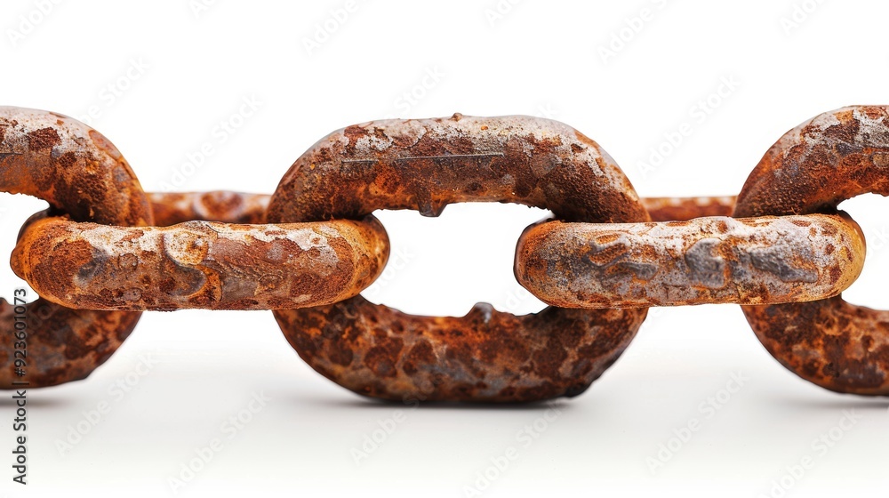 Fototapeta premium Labor Day Frame Border Background with Rusty Chain Links Symbolizing Hard Work and Industrial Strength