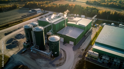 A clean energy facility converts organic waste into biofuel, reducing emissions and promoting sustainability. photo