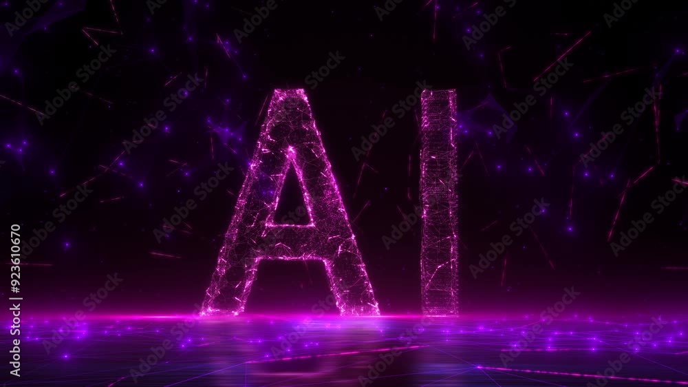 Pink Hyper Connected Digital AI Logo with futuristic technology Network. 3D Neon Light Animation, Connected Particles. Metaverse, AGI.
Pink Hyper Connected Digital AI Logo with futuristic technology Network. 3D Neon Light Animation, Connected Particles. Metaverse, AGI.