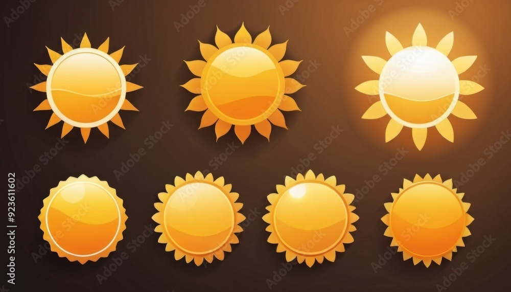 sun stickers illustrations. Generative ai sun stickers illustrations. Generative ai