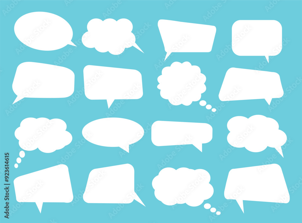 Set of speech bubbles. Speak bubble text, cartoon chatting box, message box. Blank empty vector white speech bubbles. Cartoon balloon word design.
Set of speech bubbles. Speak bubble text, cartoon chatting box, message box. Blank empty vector white speech bubbles. Cartoon balloon word design.