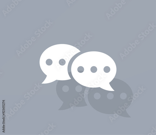 Vector icon of white color with shadow on gray background