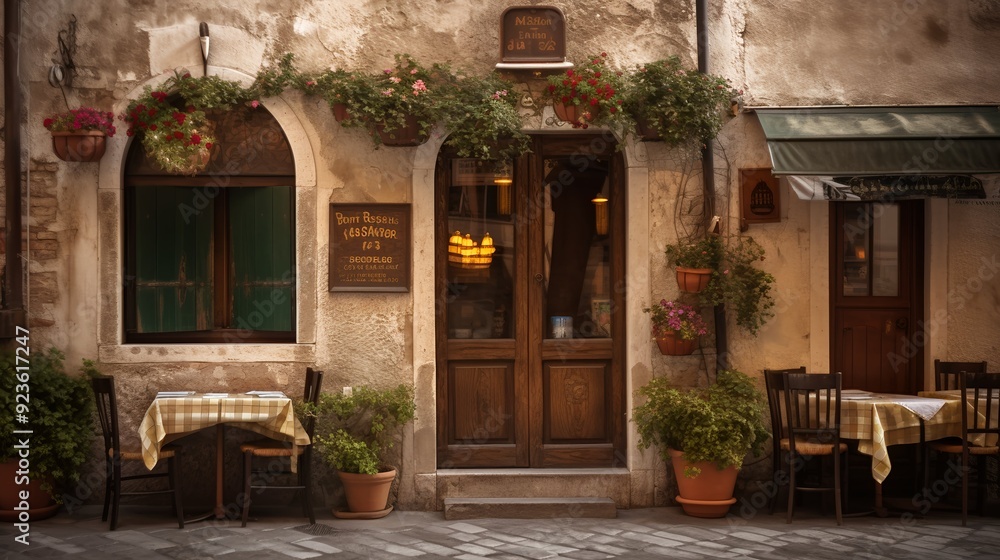 An Italian restaurant illustrated An Italian restaurant illustrated