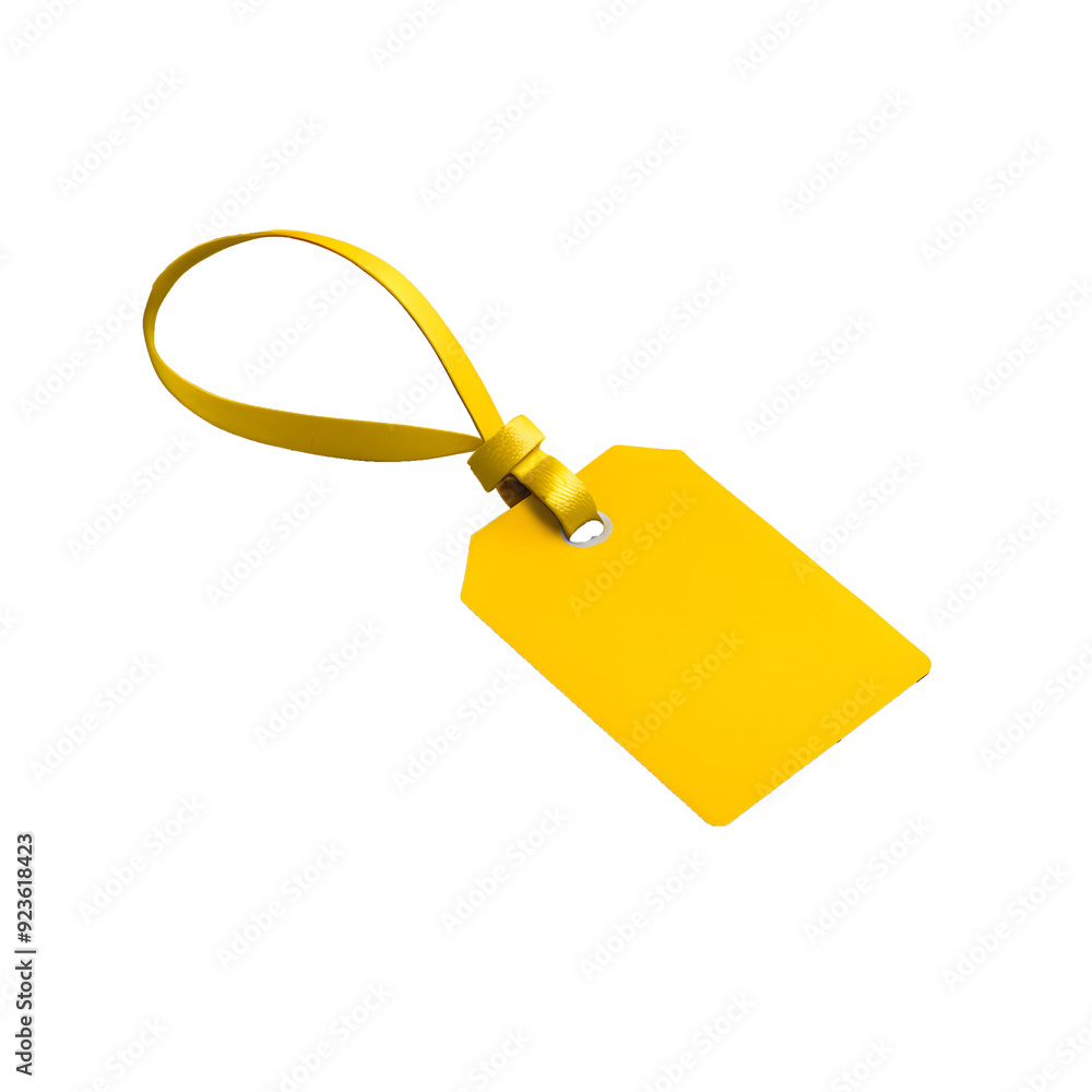 Fototapeta premium Yellow Tag For Mockup isolated on transparent background