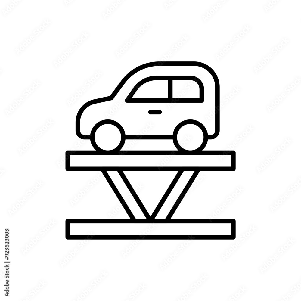 Obraz premium Car platform outline icons, minimalist vector illustration ,simple transparent graphic element .Isolated on white background