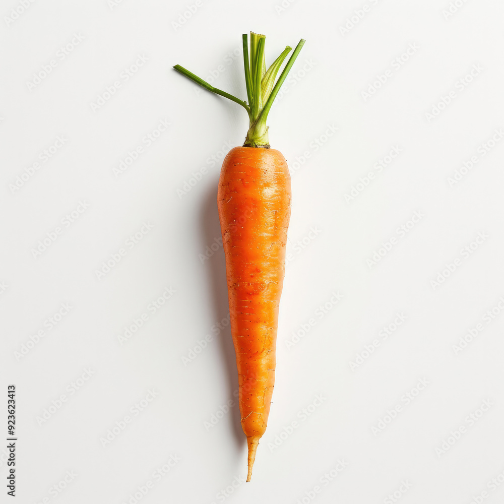 Microstock e-commerce photography, crisp image of single carrot on pure white background, Close-up shooting, emphasizing color and style Microstock e-commerce photography, crisp image of single carrot on pure white background, Close-up shooting, emphasizing color and style