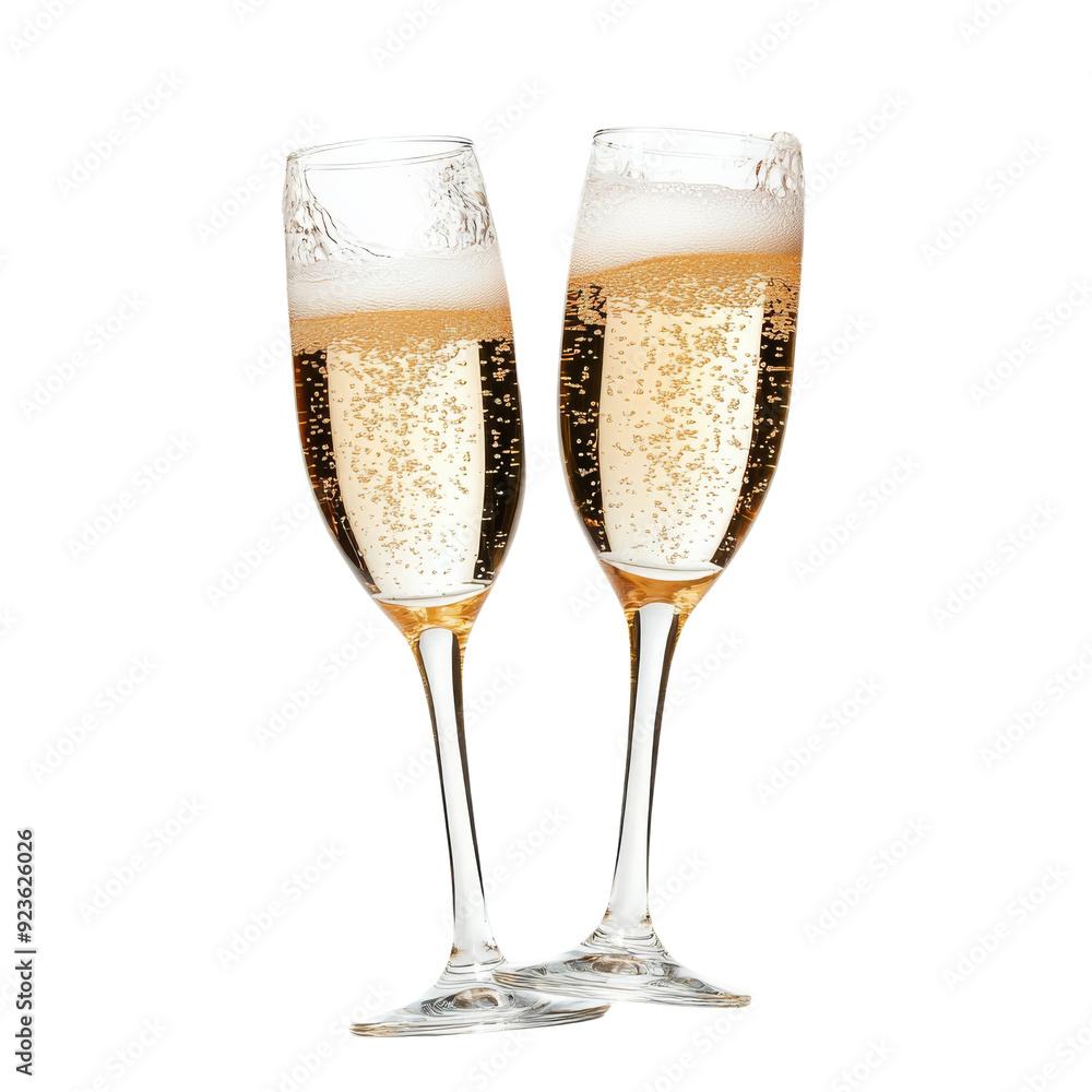Two champagne glasses filled with bubbly champagne, perfect for celebrations, parties, or romantic occasions. Two champagne glasses filled with bubbly champagne, perfect for celebrations, parties, or romantic occasions.