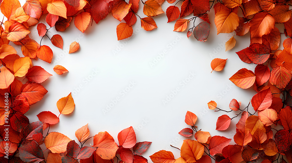 autumn leaf frame border isolated on white background autumn leaf frame border isolated on white background