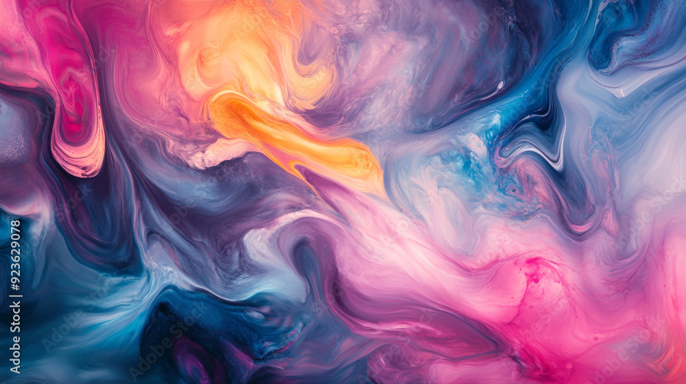Beautiful abstract of liquid paints with slow, gentle blending and mixing flow. Beautiful abstract of liquid paints with slow, gentle blending and mixing flow.