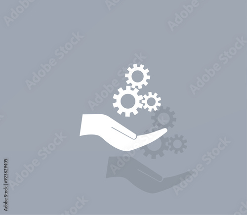 Vector icon of white color with shadow on gray background