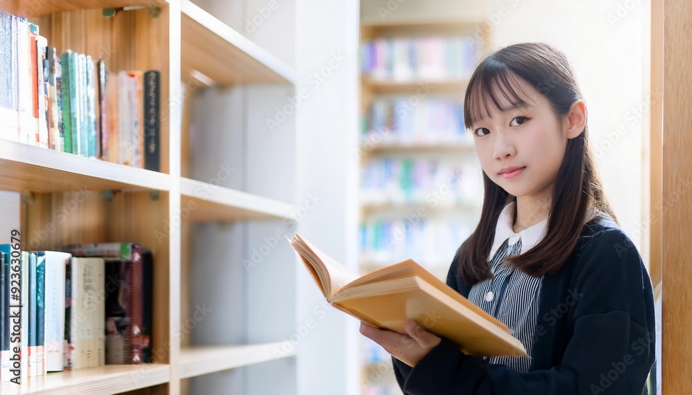 図書館で本を読んでいる少女(girl reading a book in the library)
図書館で本を読んでいる少女(girl reading a book in the library)