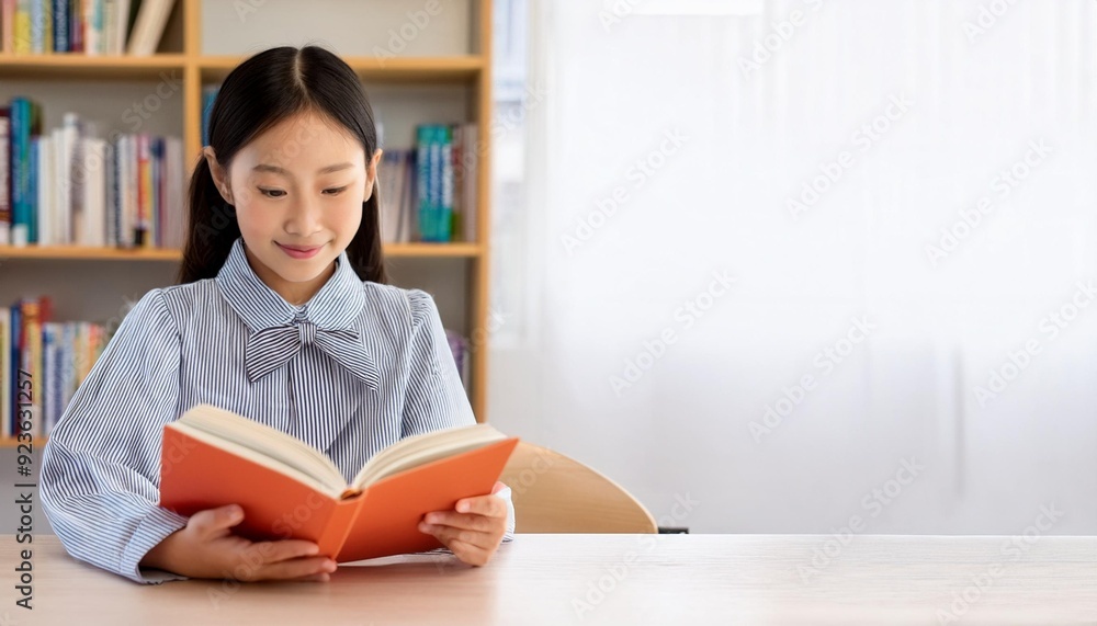 図書館で本を読んでいる少女(girl reading a book in the library)
図書館で本を読んでいる少女(girl reading a book in the library)