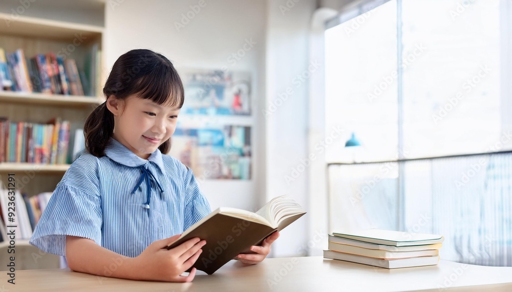 図書館で本を読んでいる少女(girl reading a book in the library)
図書館で本を読んでいる少女(girl reading a book in the library)