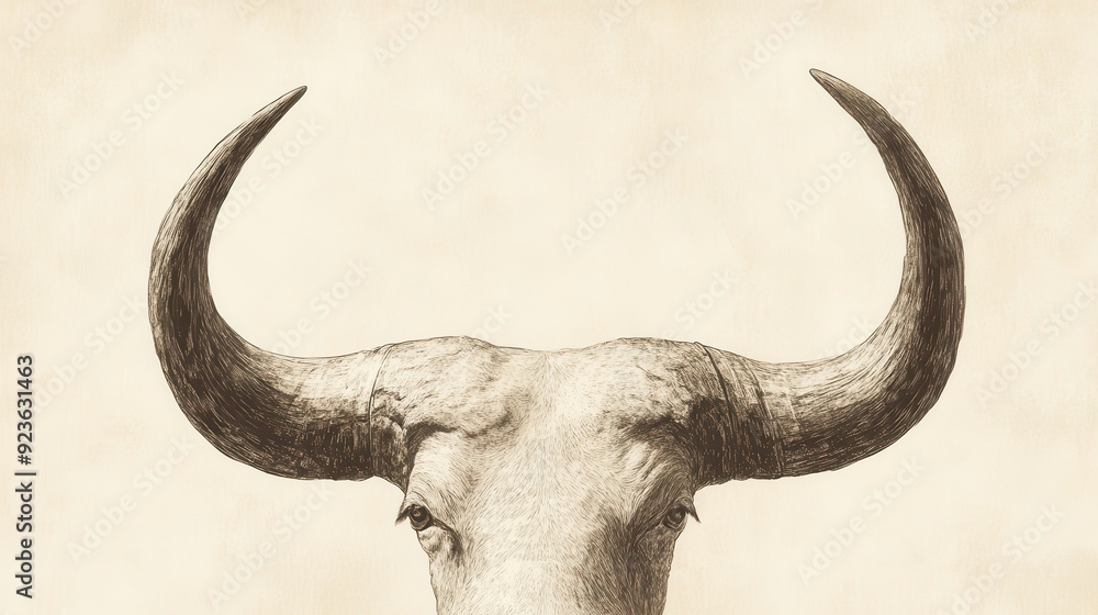 Obraz premium Exodus:The Altar of Burnt Offering,The Altar of Burnt Offering: Close-Up of Bronze Horns, Symbolizing Sacrifice - Biblical Illustration, Bible Wall Art, Beige Background