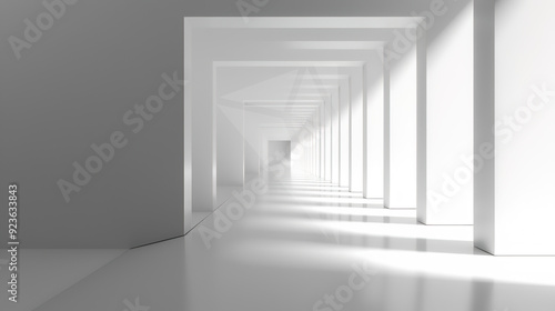 The Captivating Grey White Perspective Geometric Lighting Background: A Visual Delight of Symmetry and Illumination.