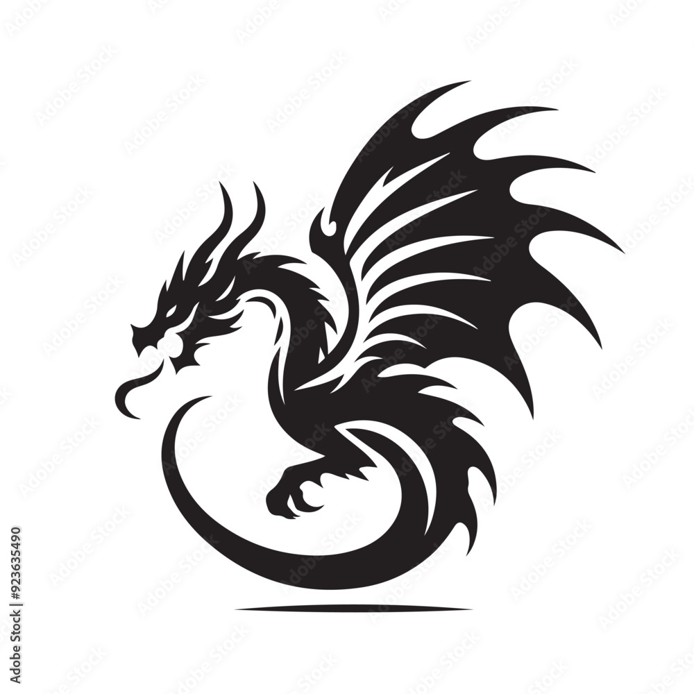 dragon tattoo logo , silhouette art dragon tattoo logo , silhouette art