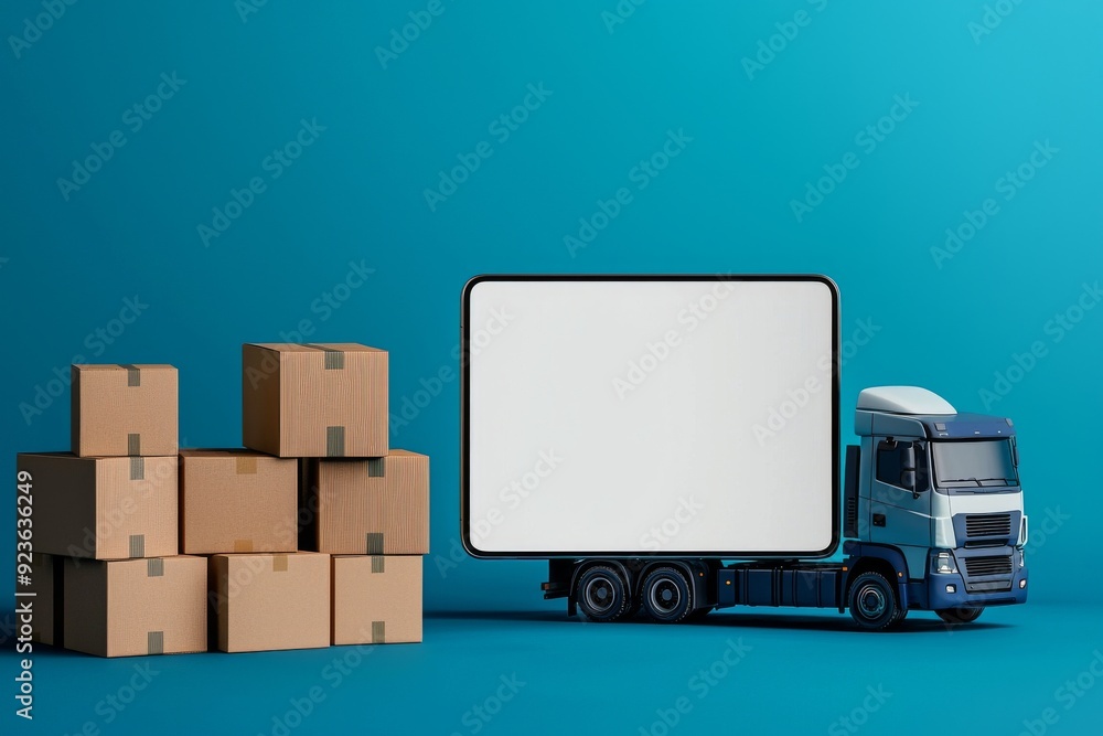 truck with a container truck with a container