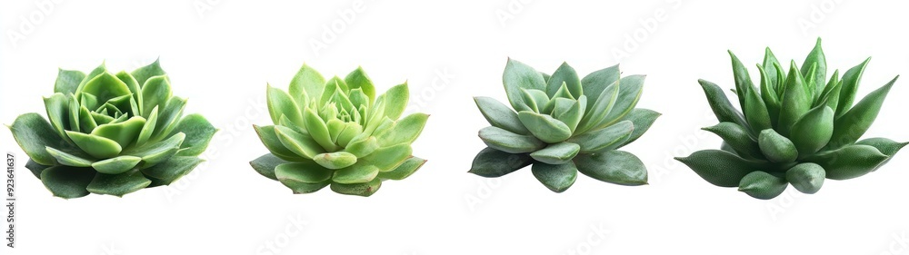 Four Succulent Plants Isolated on White Background Four Succulent Plants Isolated on White Background