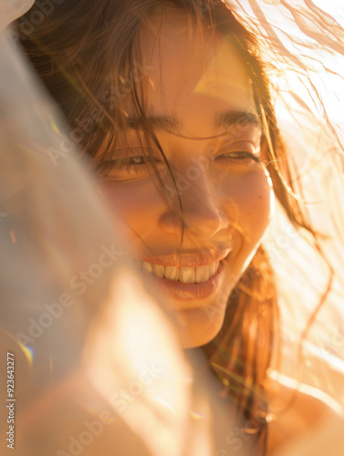 Wallpaper Mural Joyful Young Woman Enjoying Sunlight Outdoors Torontodigital.ca