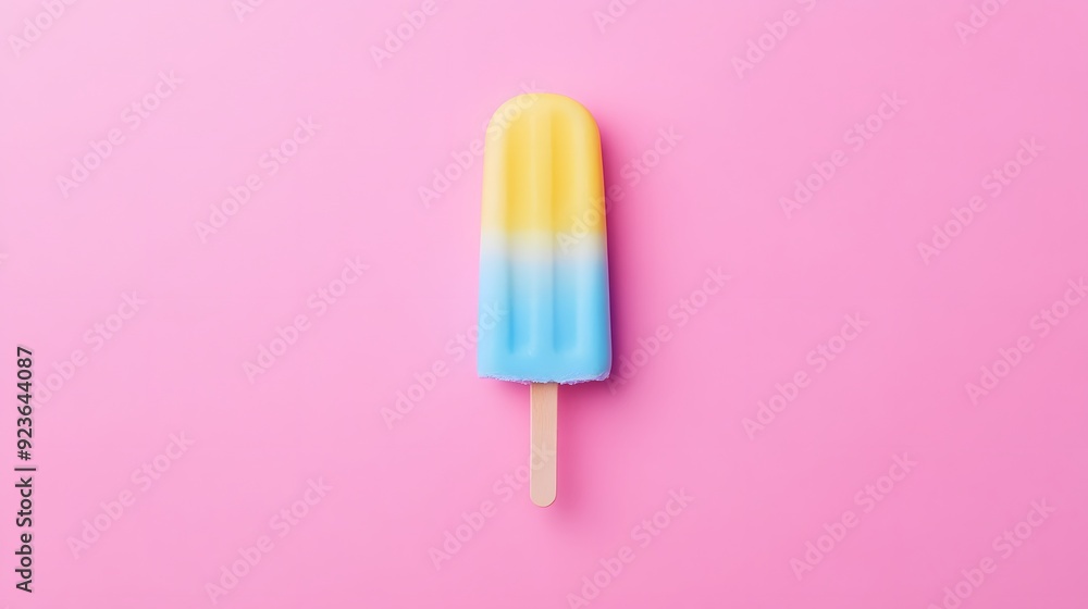 Colorful summer popsicle on a pink background, Colorful summer popsicle on a pink background,