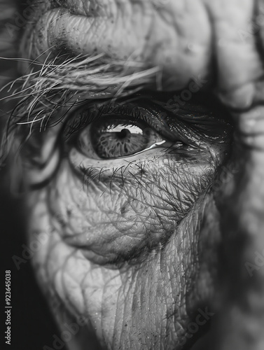 Wallpaper Mural Close-up Portrait of an Elderly Man's Eye and Wrinkled Skin Torontodigital.ca