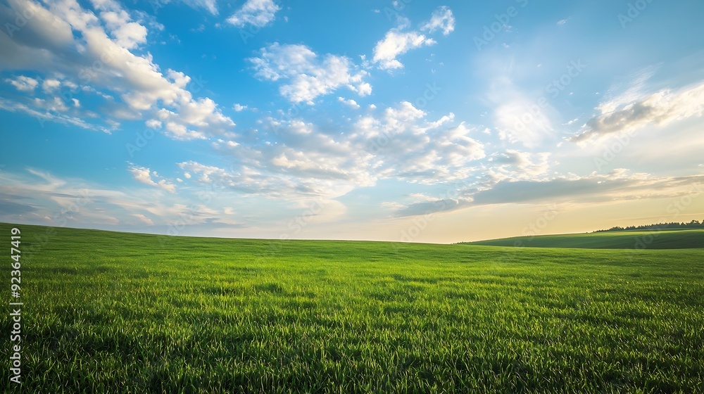 Expansive Verdant Pasture Under Drifting Cloudy Sky,Serene Countryside Landscape Expansive Verdant Pasture Under Drifting Cloudy Sky,Serene Countryside Landscape