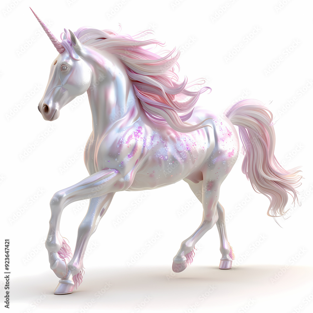 3D unicorn in white background vector image 3D unicorn in white background vector image