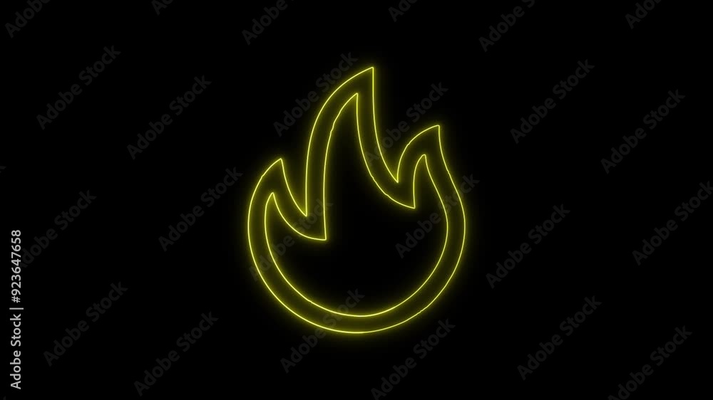 Hot Interface Icon of Fire Flames Outline - 4K Animated Design with Linear Symbol on Black Background Hot Interface Icon of Fire Flames Outline - 4K Animated Design with Linear Symbol on Black Background