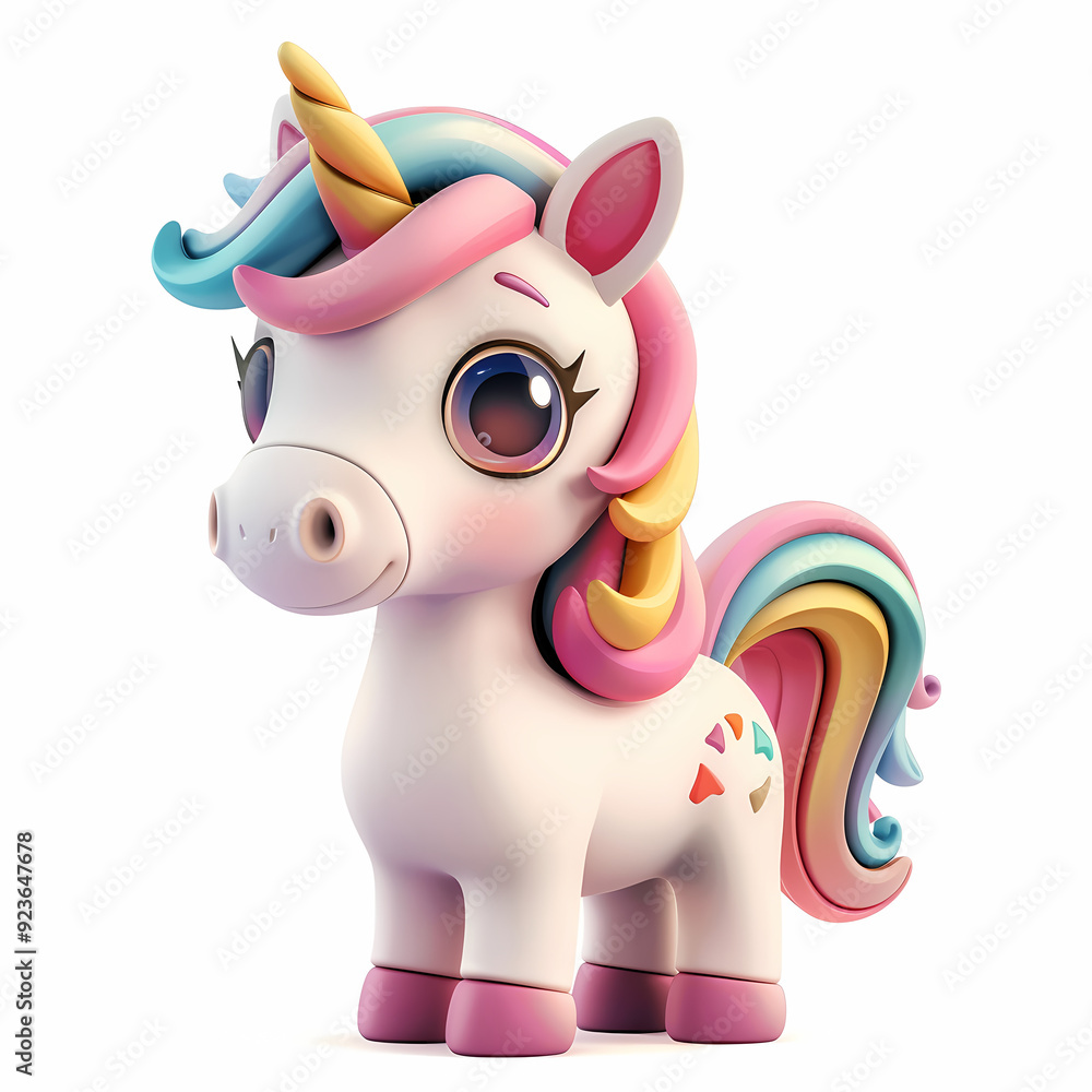 3D unicorn in white background vector image