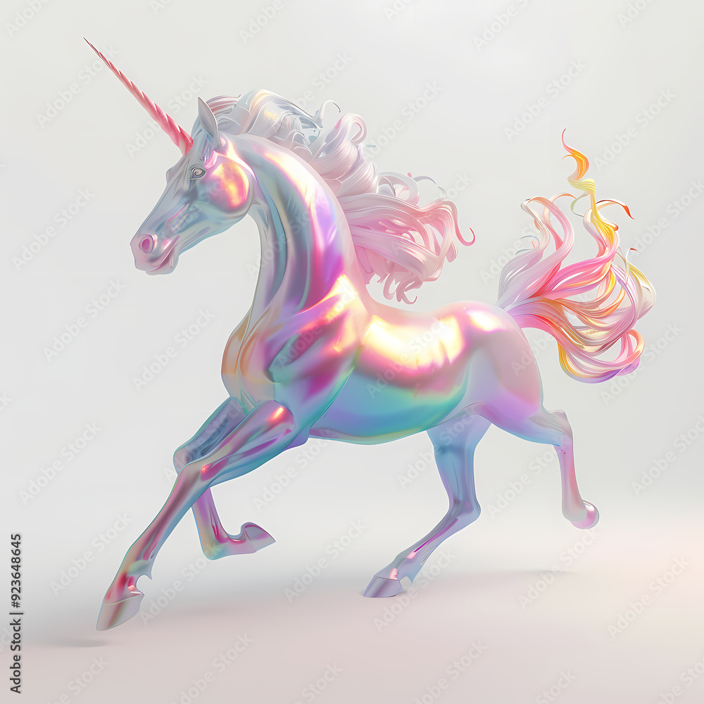 3D unicorn in white background vector image 3D unicorn in white background vector image