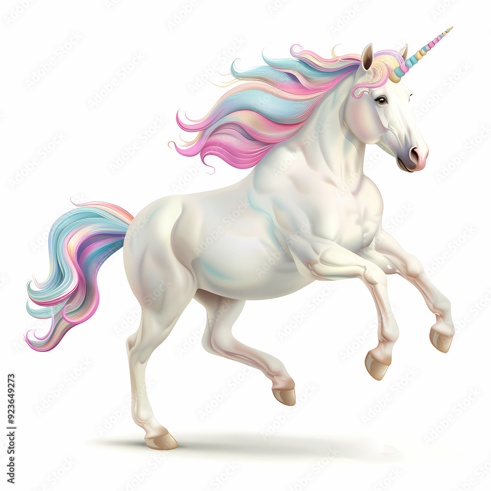 3D unicorn in white background vector image 3D unicorn in white background vector image