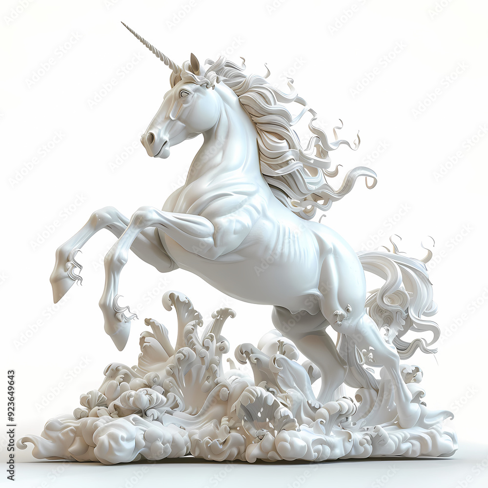 3D unicorn in white background vector image 3D unicorn in white background vector image