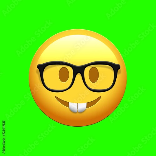 Animated Facebook emoji of a happy face with glasses
