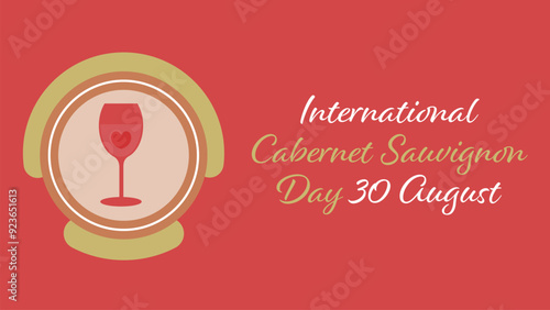 International Cabernet Sauvignon Day vector banner design with geometric shapes and vibrant colors on a horizontal background. Happy International Cabernet Sauvignon Day modern minimal poster.