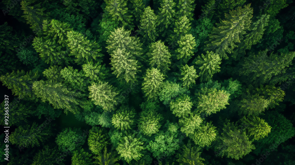 Emerald Canopy: An aerial perspective of a lush evergreen forest, showcasing the vibrant green hues and intricate patterns of nature's design. Emerald Canopy: An aerial perspective of a lush evergreen forest, showcasing the vibrant green hues and intricate patterns of nature's design.