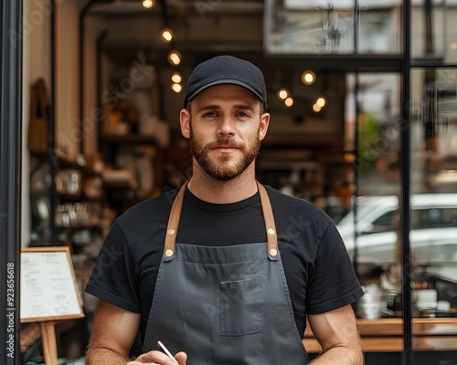 Hardworking Small Business Entrepreneur Closing Lucrative Sales Deal with Intense Facial Expressions and Gestures photo